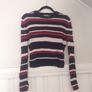 Rubbed striped sweater